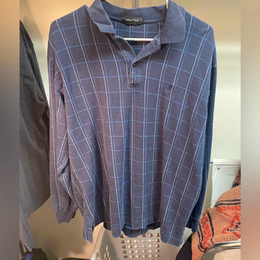 VINTAGE VAN HUESEN MENS 1/4 QUARTER BUTTON UP LARGE